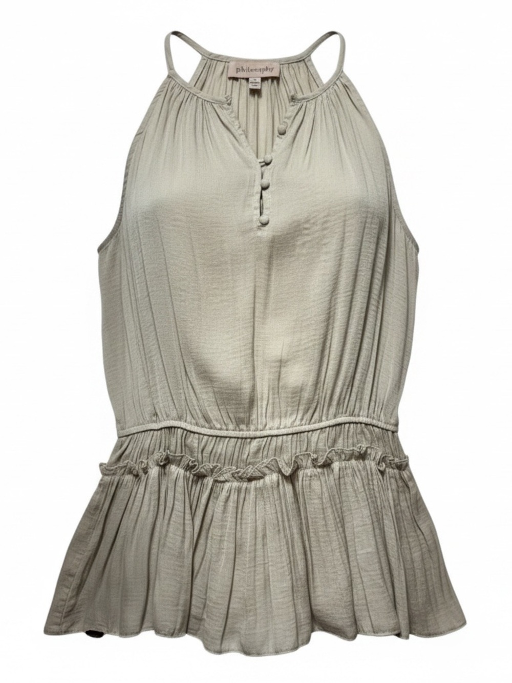 Philosophy Beige Halter Peplum Camisole